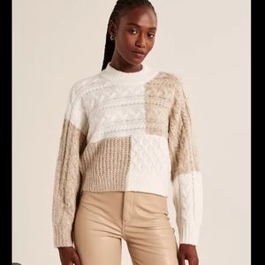 Abercrombie Tonal Patchwork Dolman Sweater